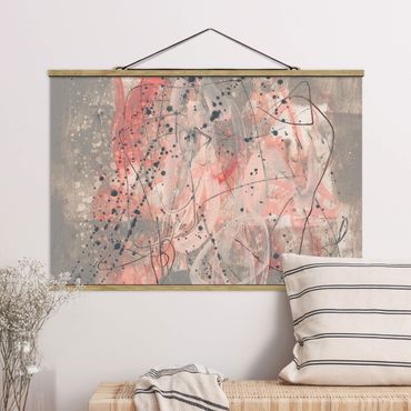 Fabric print with poster hangers - Blush I