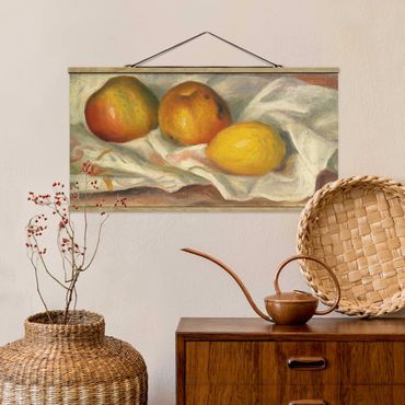 Fabric print with poster hangers - Auguste Renoir - Two Apples And A Lemon
