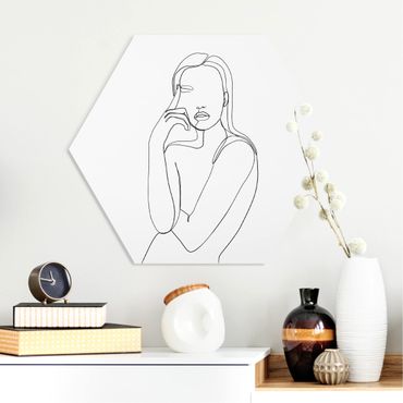 Forex hexagon - Line Art Pensive Woman Black And White