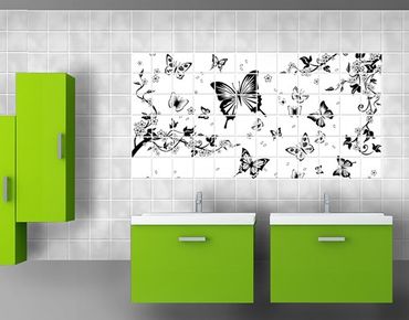 Tile sticker - Flowers and Butterflies