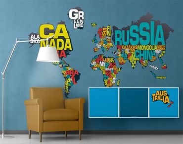 Wall sticker - No.MW64 World Of Letters In English