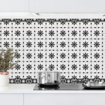 Kitchen wall cladding - Geometrical Tile Mix Cross Black