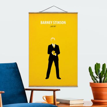 Fabric print with poster hangers - Film Poster Barney Stinson