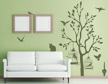 Wall sticker - Wall Decal no.RS57 Cats And Birds II