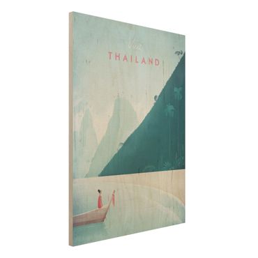 Print on wood - Travel Poster - Thailand