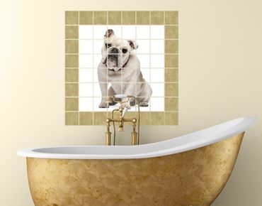 Tile sticker - Skeptical Bulldog