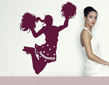 Wall sticker kids - No.RS106 Customised text Cheerleader