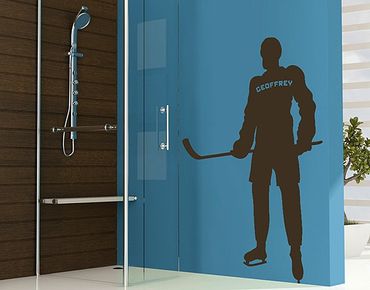 Wall sticker kids - Wall Decal no.RS109 Customised text Ice Hockey