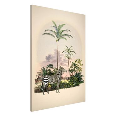 Magnetic memo board - Zebra Front Of Palm Trees Illustration
