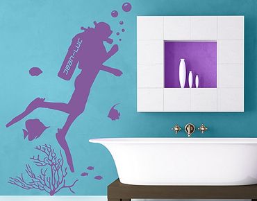 Wall sticker - Wall Decal no.RS123 Customised text Aquanaut