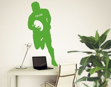 Wall sticker kids - No.RS132 Customised text Rugby