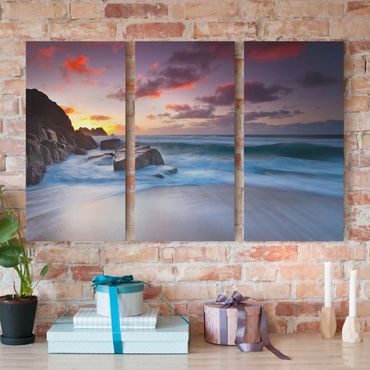 Print on canvas 3 parts - By The Sea In Cornwall