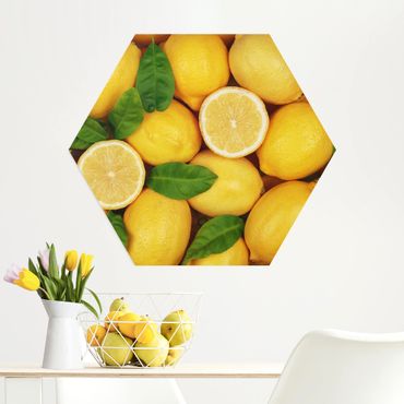 Alu-Dibond hexagon - Juicy lemons