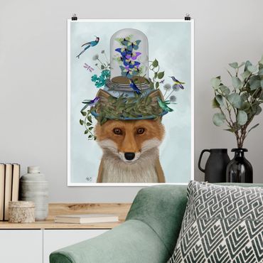 Poster animals - Fox With Butterfly Shut