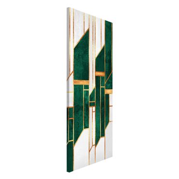 Magnetic memo board - Emerald And gold Geometry