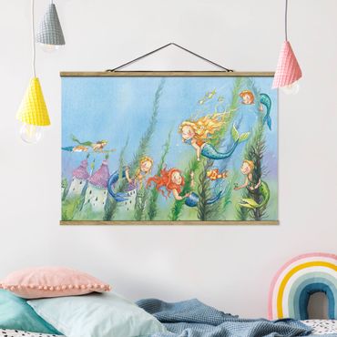 Fabric print with poster hangers - Matilda The Mermaid Princess