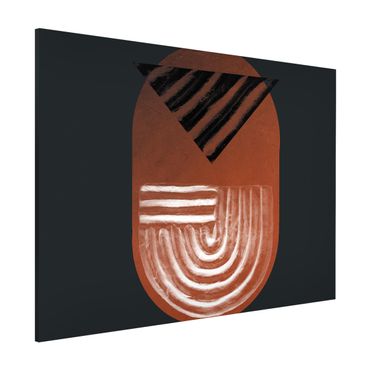 Magnetic memo board - Indigenous Clay Geometry On Dark Grey