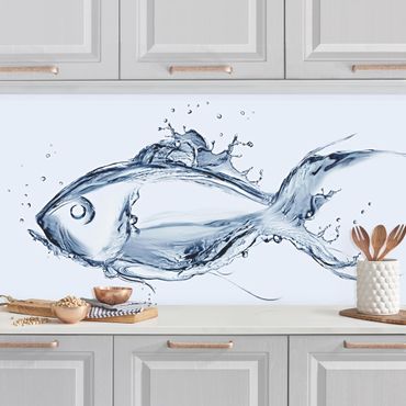 Kitchen wall cladding - Liquid Silver Fish II