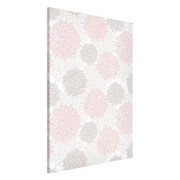Magnetic memo board - Big Drawn Dandelion In Light Pink