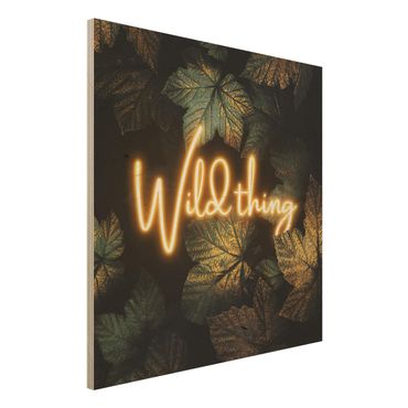 Print on wood - Wild Thing Golden Leaves