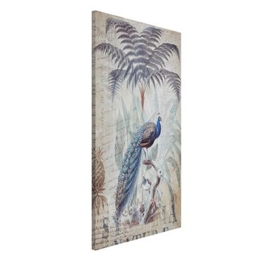 Magnetic memo board - Shabby Chic Collage - Peacock