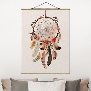 Fabric print with poster hangers - Dream Catcher With Beads