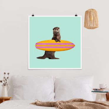 Poster - Otter With Surfboard