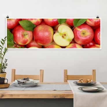 Panoramic poster kitchen - Juicy apples