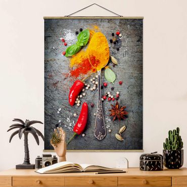 Fabric print with poster hangers - Spoon With Spices