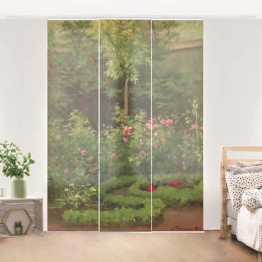 Sliding panel curtains set - Camille Pissarro - A Rose Garden