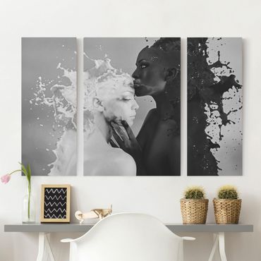 Print on canvas 3 parts - Milk & Coffee Kiss Black