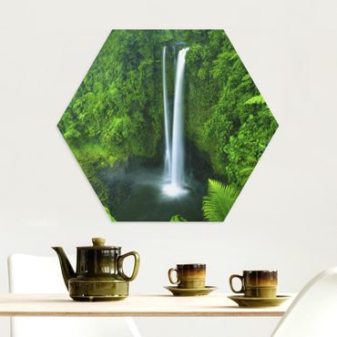 Alu-Dibond hexagon - Heavenly Waterfall