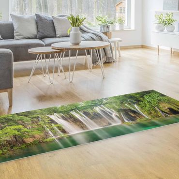 Vinyl Floor Mat - Waterfall Plitvice Lakes - Panorama Landscape Format