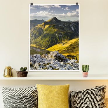 Poster nature & landscape - Mountains And Valley Of The Lechtal Alps In Tirol