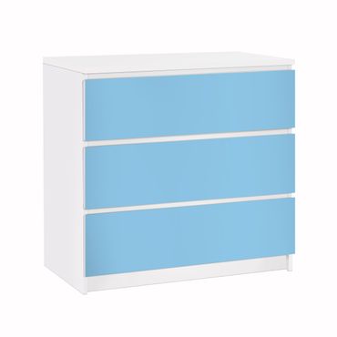 Adhesive film for furniture IKEA - Malm chest of 3x drawers - Colour Light Blue
