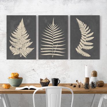 Print on canvas - Fern With Linen Texture Set I