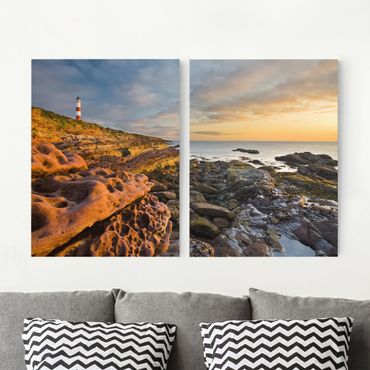 Print on canvas 2 parts - Tarbat Ness Ocean & Lighthouse At Sunset