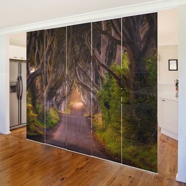 Sliding panel curtains set - Tunnel Of Trees