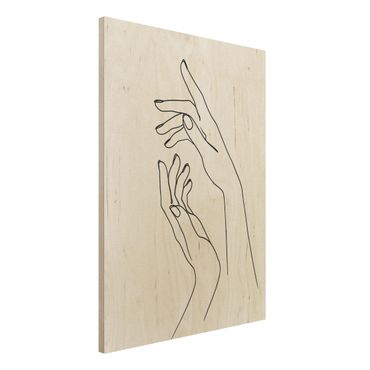 Print on wood - Line Art Hands