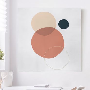 Canvas print - Line Art Circles Pastel