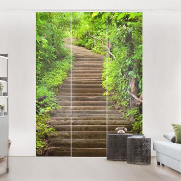 Sliding panel curtains set - Stairs In The Woods