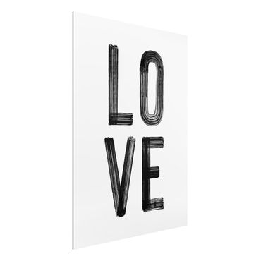 Print on aluminium - Love Typography in Black