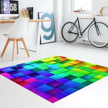 Vinyl Floor Mat - 3D Cubes - Square Format 1:1