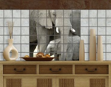 Tile sticker - Elephant Love