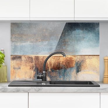 Splashback - Abstract Lakeshore In Gold