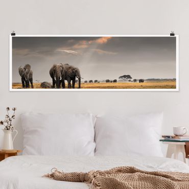 Poster - Elephants in the Savannah
