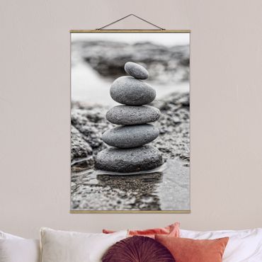 Fabric print with poster hangers - Stone Tower In Water