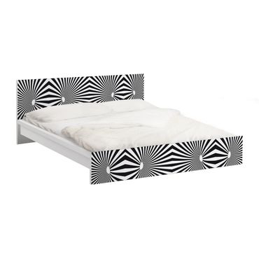 Adhesive film for furniture IKEA - Malm bed 140x200cm - Psychedelic Black And White pattern