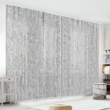 Sliding panel curtains set - Concrete Look Wallpaper With Stripes
