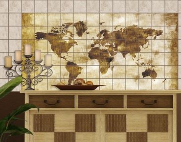 Tile sticker - No.CG75 Map Of The World